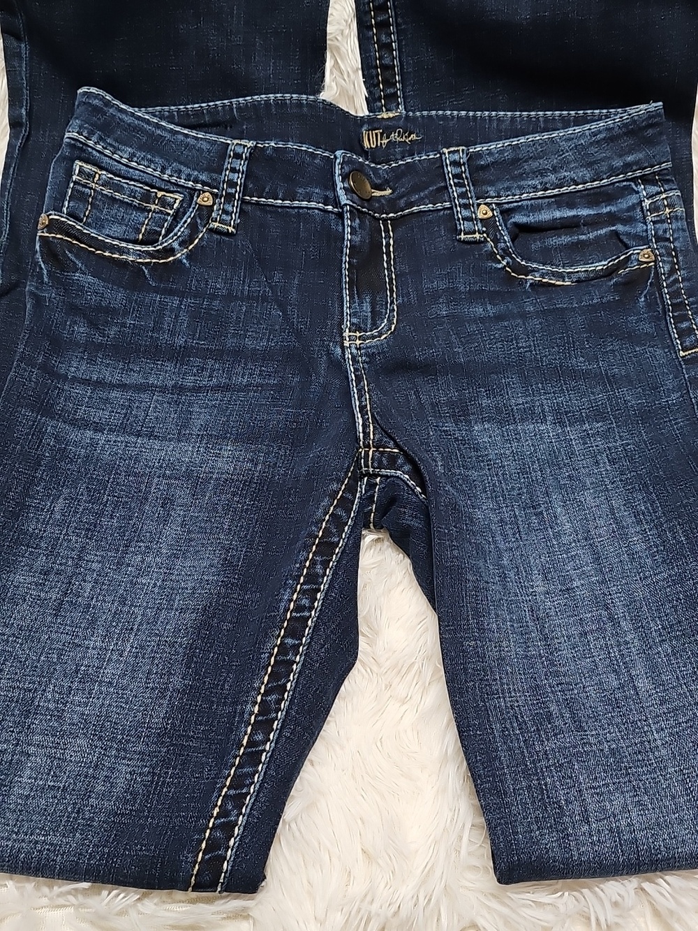 Jeana Kut From the Kloth Dark Wash Boot Cut Embroidered Denim Jeans Natalie 8L - Picture 10 of 11